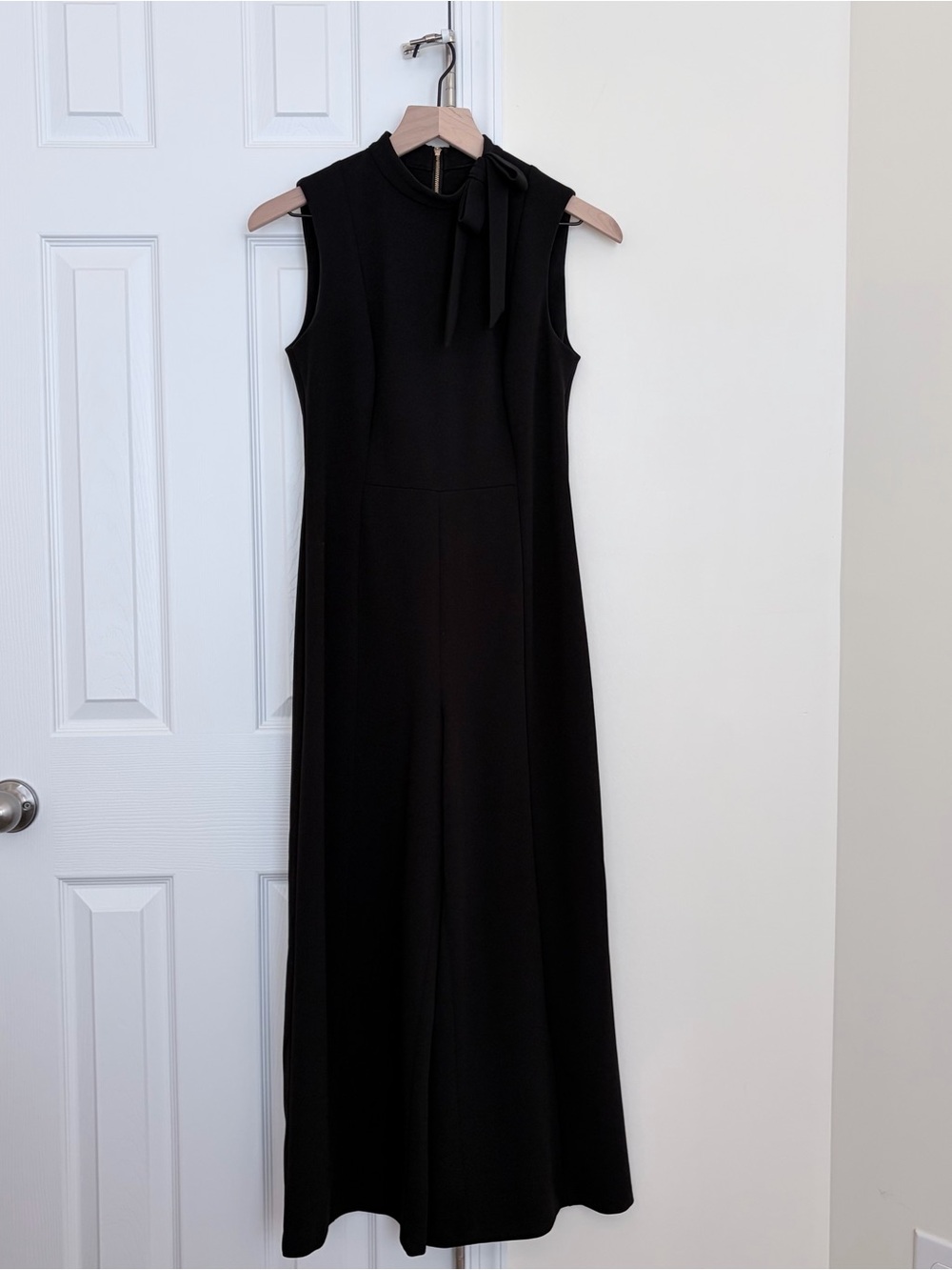 Calvin Klein Black Sleeveless Tie-Neck Jumpsuit